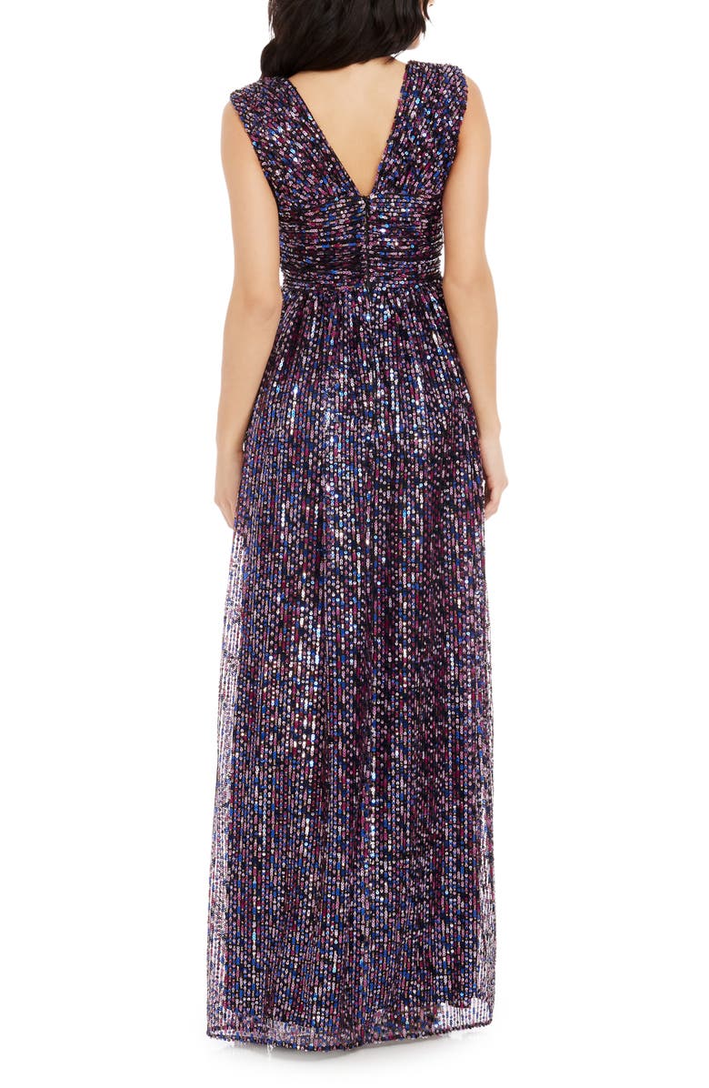 Dress the Population Jaclyn Sequin Sleeveless Gown, Alternate, color, Dark Magenta Multi