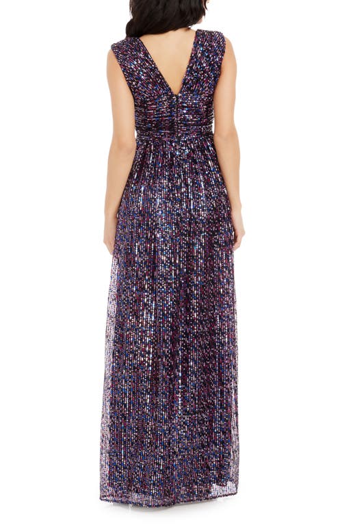 Shop Dress The Population Jaclyn Sequin Sleeveless Gown In Dark Magenta Multi