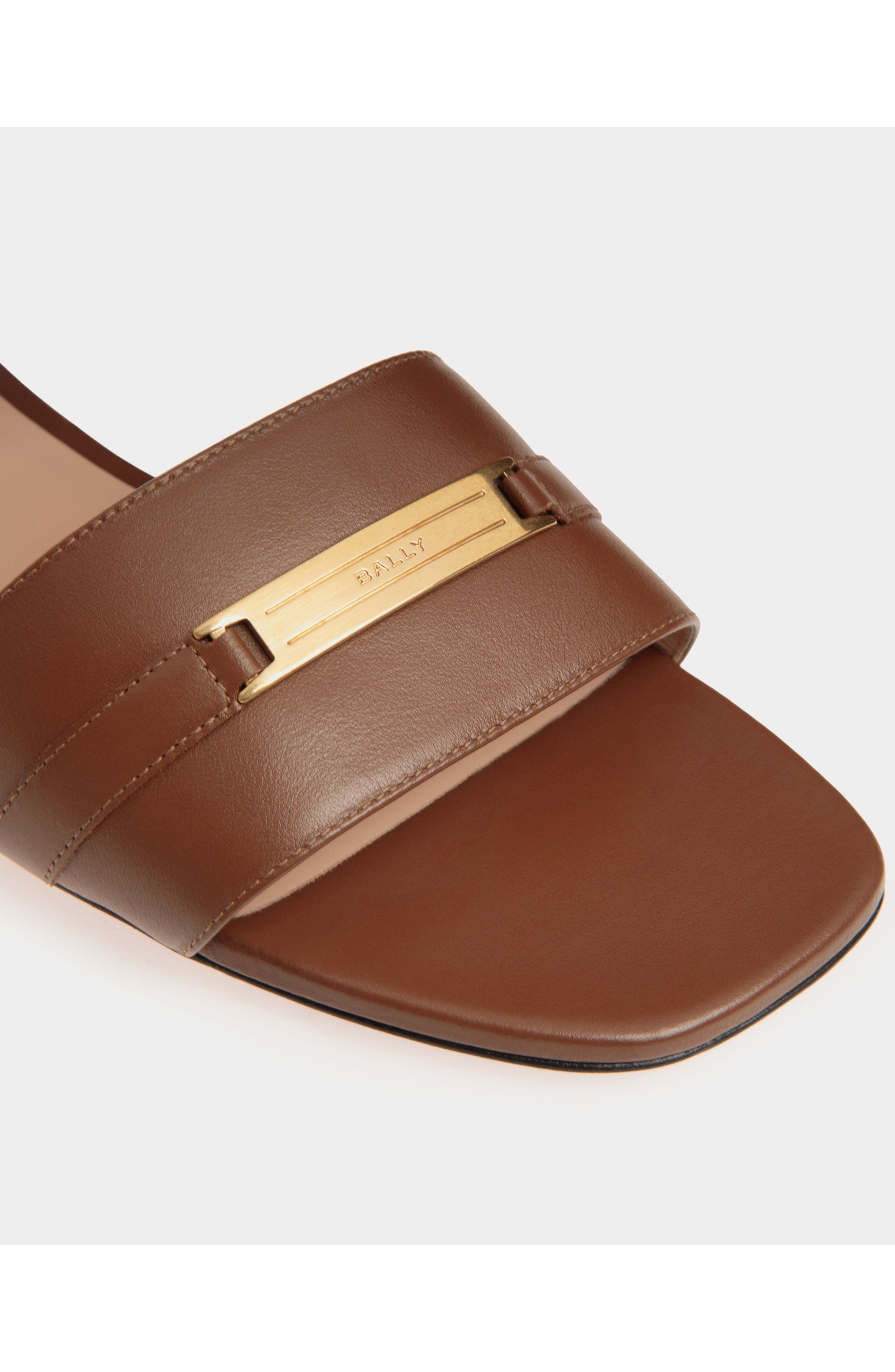 Bally Deco Flat Sandal, Alternate, color, Brown