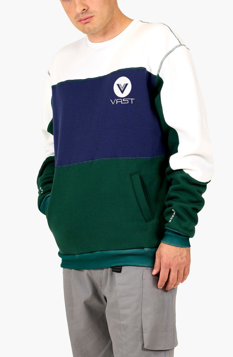 VAST Color Block Sweatshirt, Alternate, color, White Multi