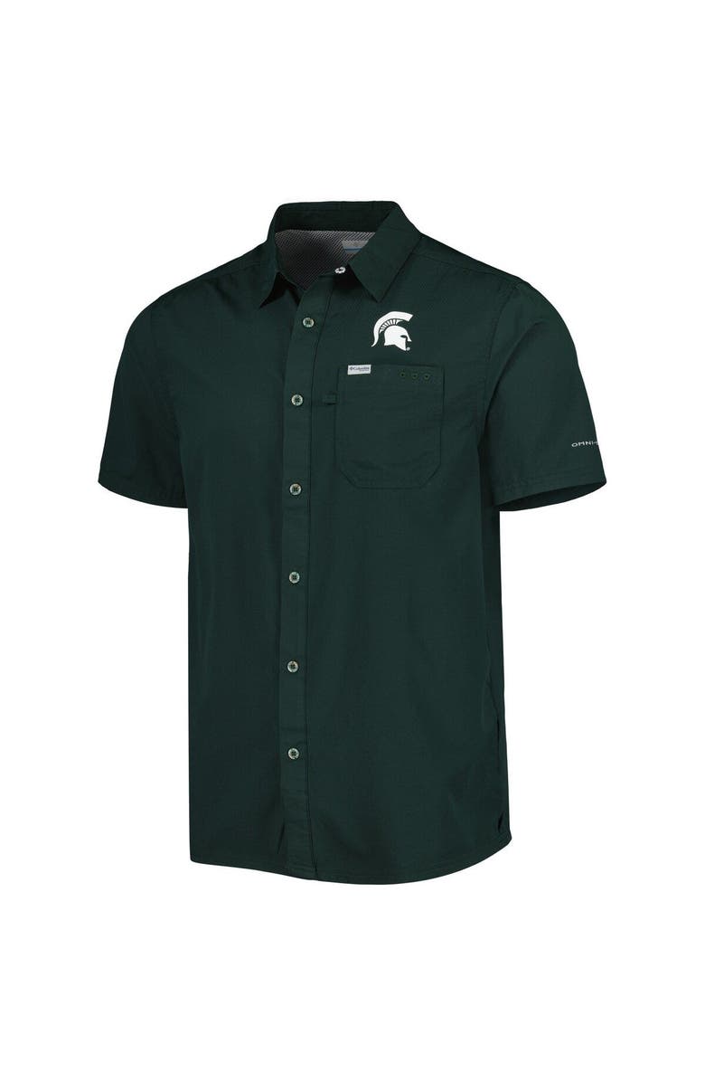 Columbia Men's Columbia PFG Green Michigan State Spartans Slack Tide Camp Button-Up Shirt, Alternate, color, 