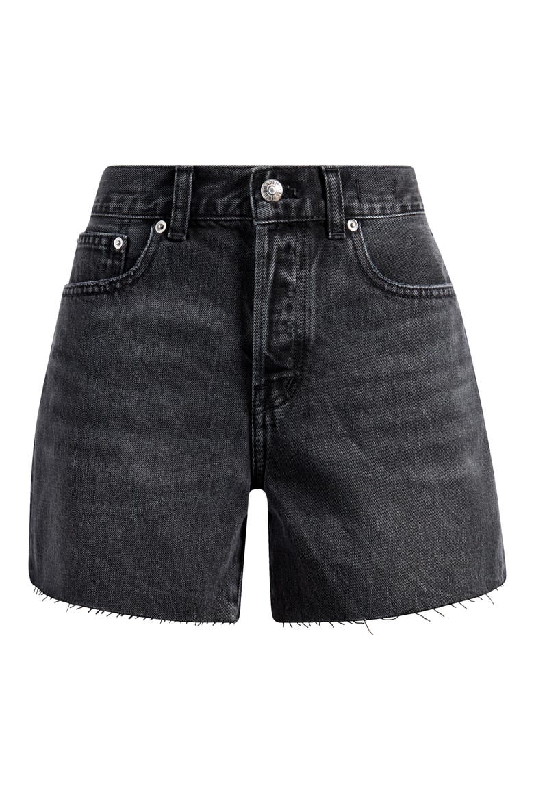 The Brynn Long Cutoff Denim Shorts, Alternate, color, LEVIN WASH