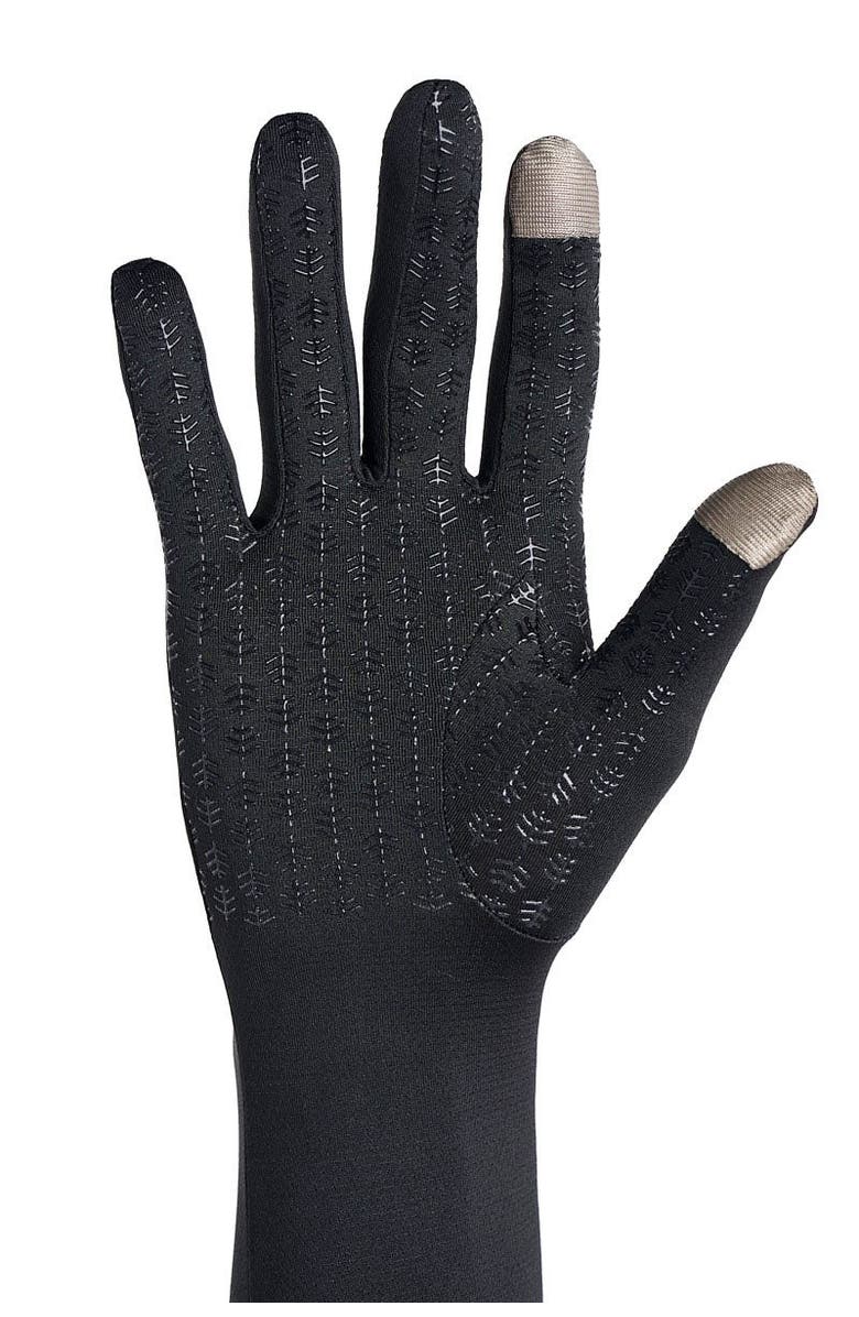 Coolibar Mid-Length UV Sun Glove with Touchscreen Tips - UPF 50+ Sun Protection - Bona, Alternate, color, Black