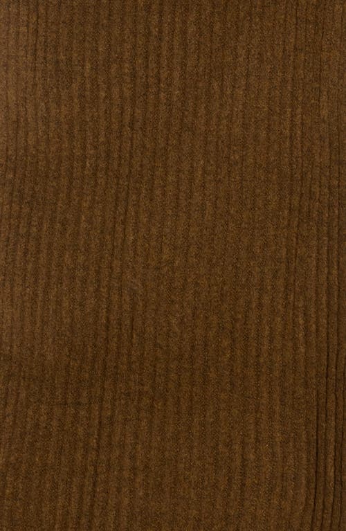 Tasha Ribbed Knit Scarf In Brown