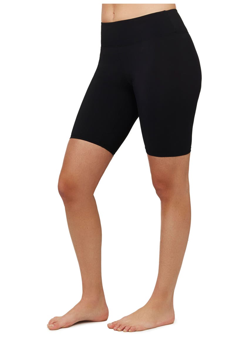 Basic High Waist Long Swim Short, Main, color, Black