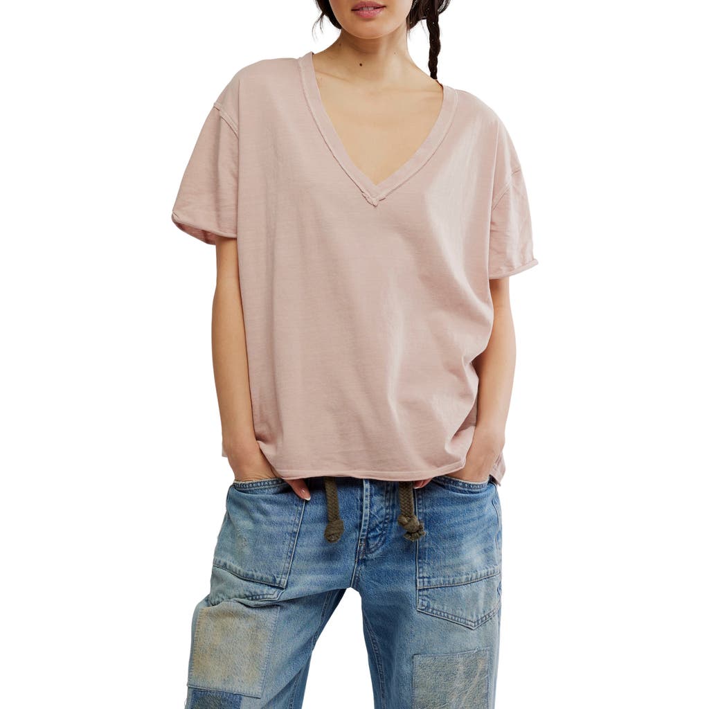 Free People Nina V-neck Cotton T-shirt