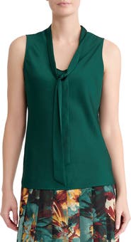 KASPER Tie Neck Sleeveless Top