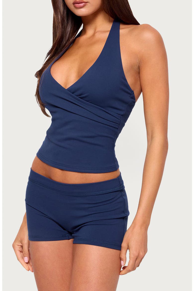 Alaya Wrap Halter Top, Alternate, color, NAVY