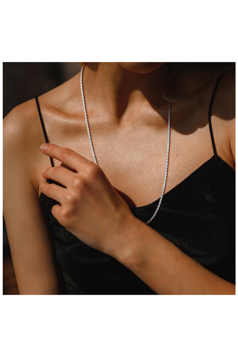 Diamond Cut Rope Chain Necklace, 2.30mm, Alternate, color, SILVER