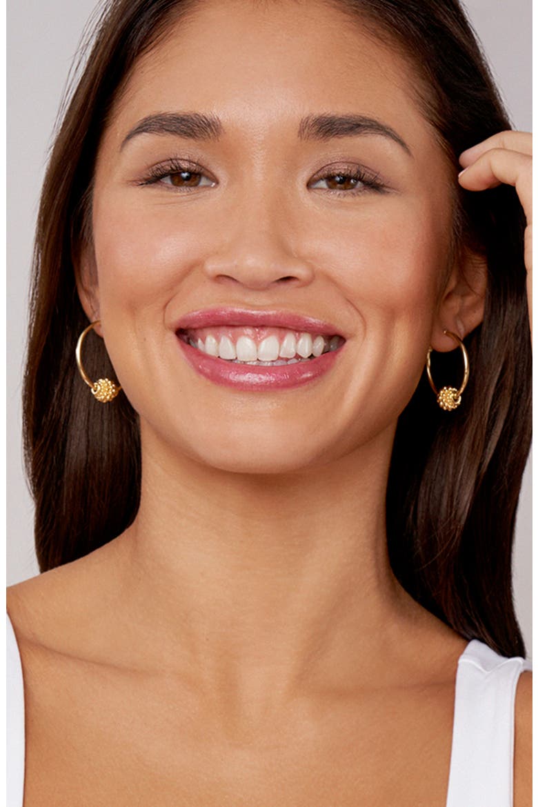 Caviar Gold Small Hoop Earrings, Alternate, color, GOLD