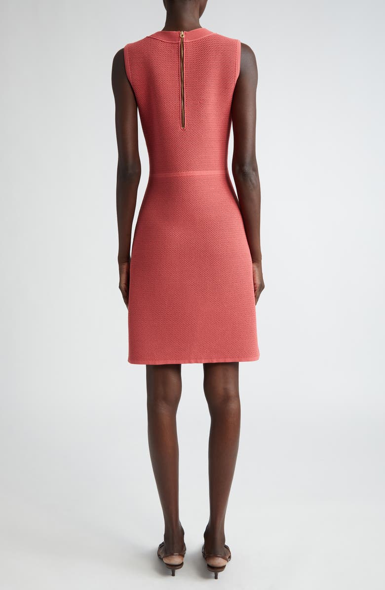 ST. JOHN Two-Tone Sleeveless Mesh Sweater Dress, Alternate, color, 