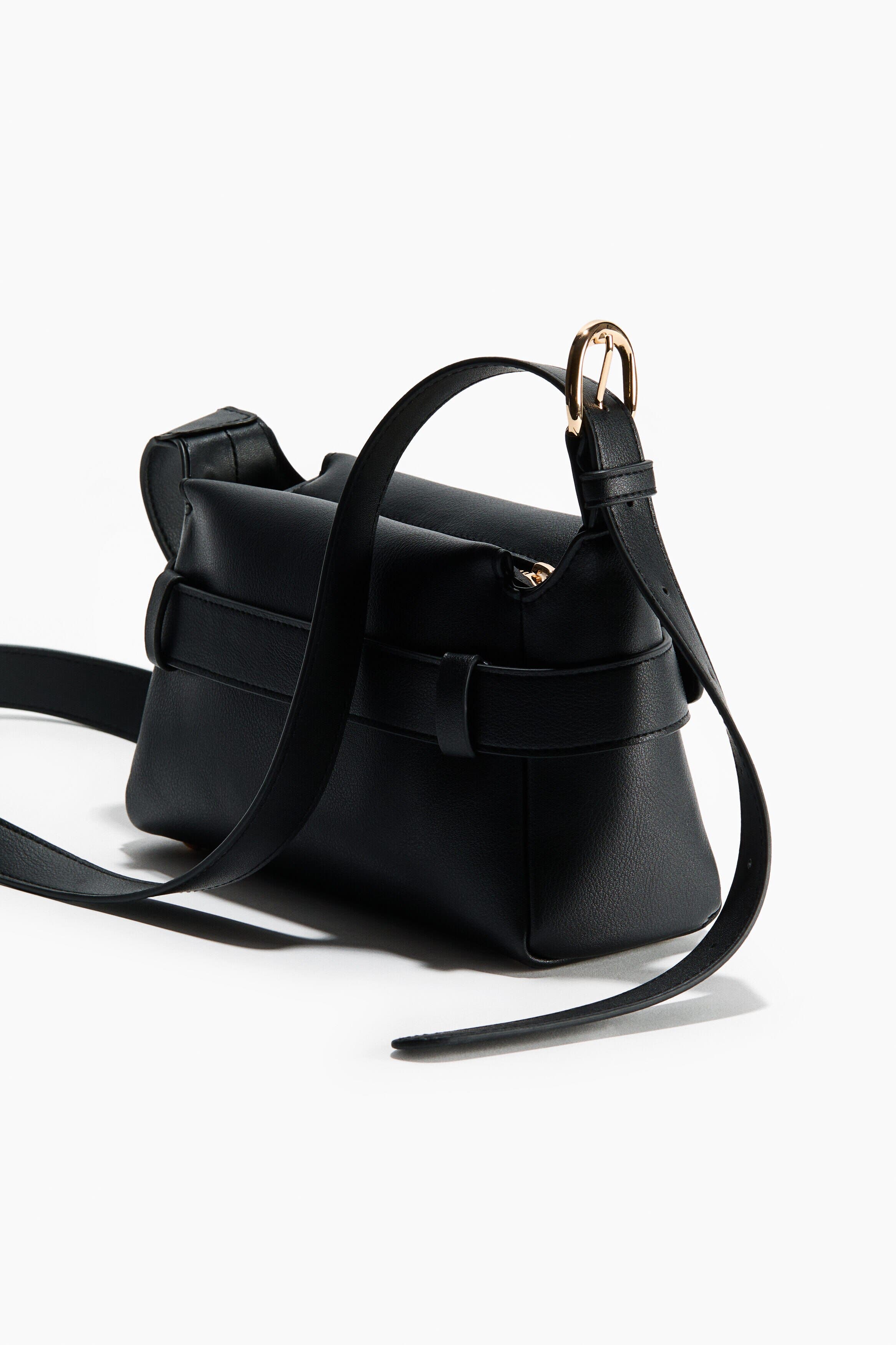 Strap-detail Crossbody Bag, Alternate, color, Black