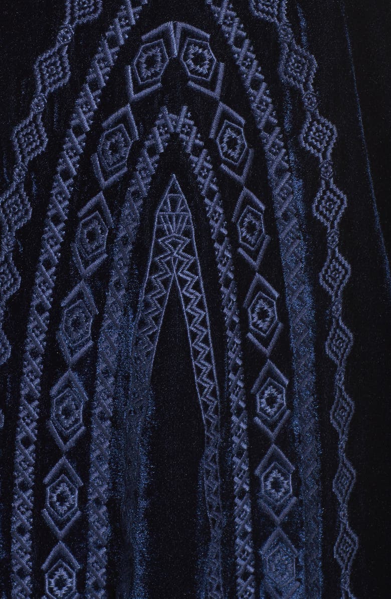 THML Embroidered Velvet Shift Dress, Alternate, color, 