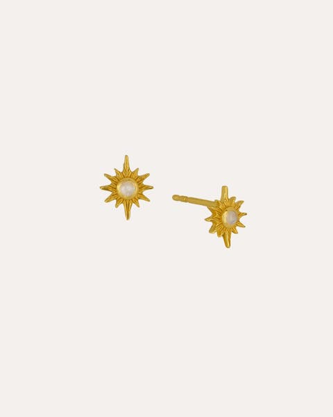 Moonstone Star Stud Earrings