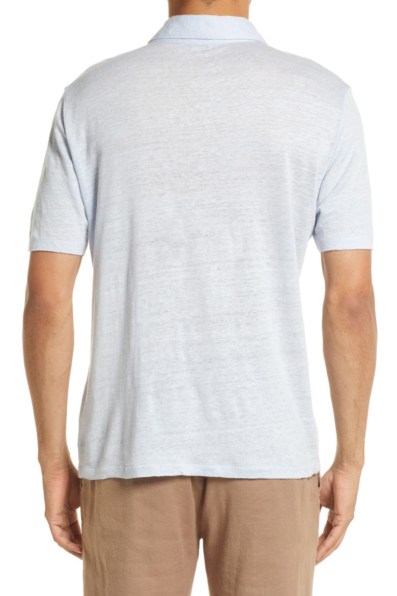 Linen Polo Shirt, Alternate, color, LUCENT BLUE