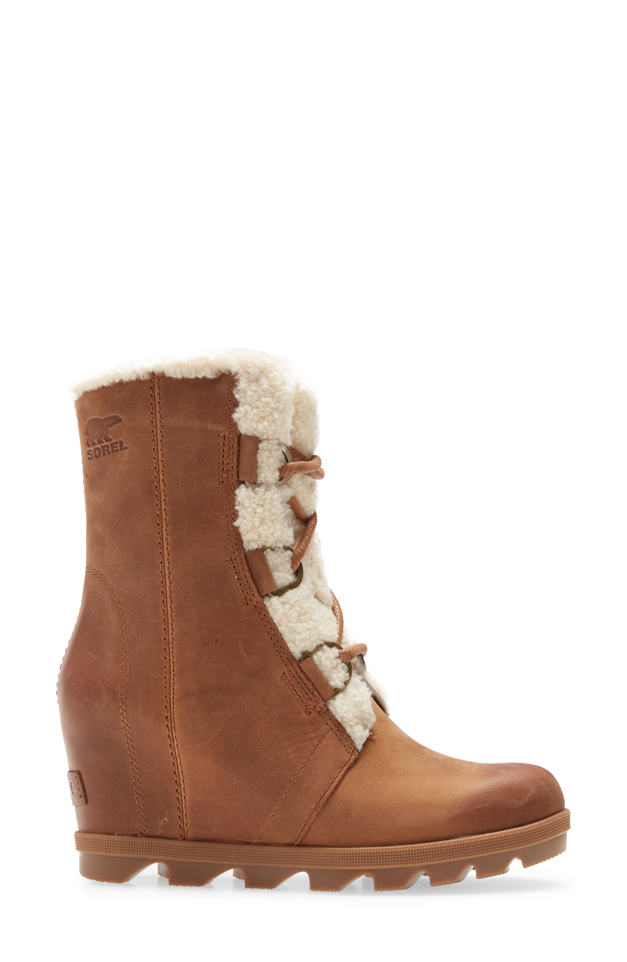 SOREL Joan of Arctic<sup>™</sup> Wedge II Genuine Shearling Lace-Up Boot, Alternate, color, 