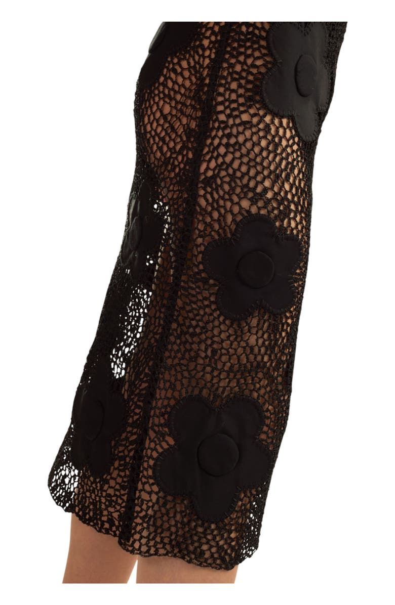 Cynthia Rowley Ibiza Crochet Skirt, Main, color, Black
