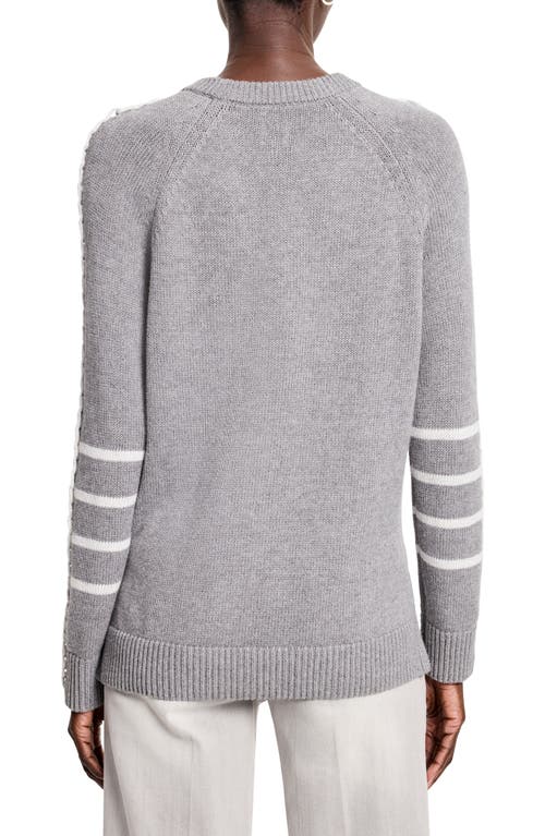 Nic + Zoe Nic+zoe Dashing Down Whipstitch High/low Sweater In Gray