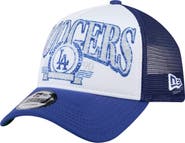 New Era Men's New Era White/Royal Los Angeles Dodgers Trucker A-Frame 9FORTY Adjustable Hat