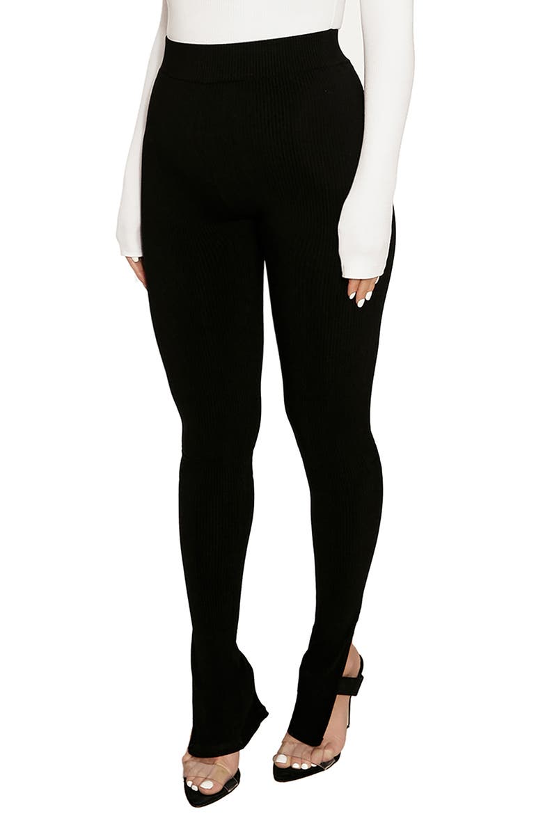 Side Slit Leggings, Alternate, color, BLACK