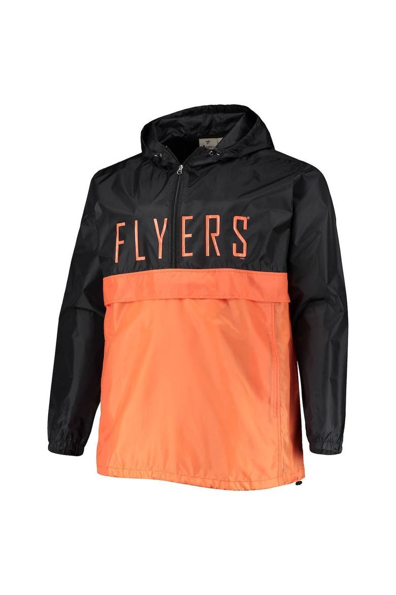 Men's Black Philadelphia Flyers Big & Tall Anorak Half-Zip Pullover Hoodie, Alternate, color, Black