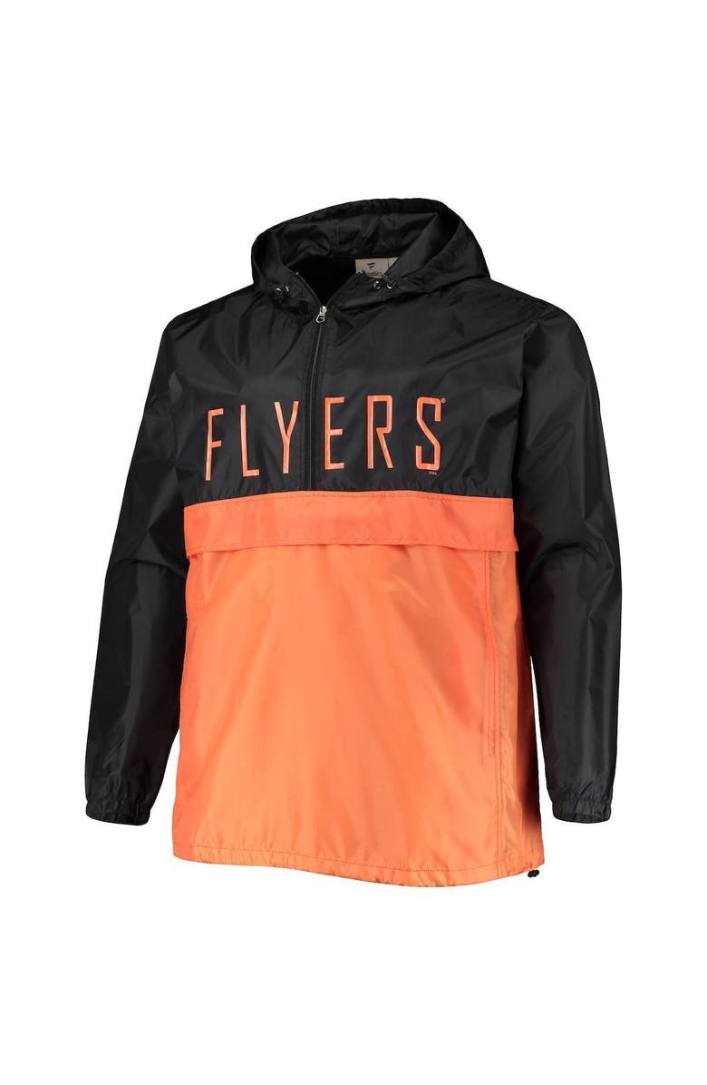 PROFILE Men's Black Philadelphia Flyers Big & Tall Anorak Half-Zip Pullover Hoodie, Alternate, color, 