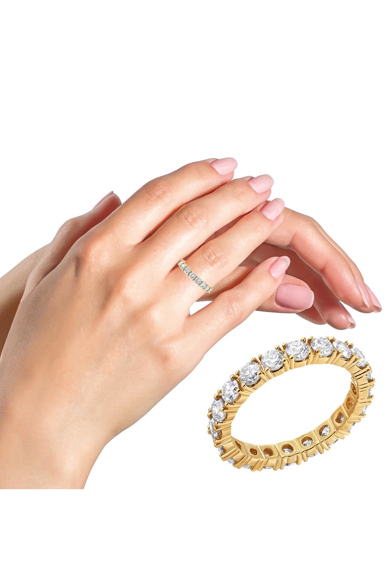 14K Yellow Gold 2.00 Cttw Round Cut Diamond Eternity Band, Alternate, color, Yellow Gold