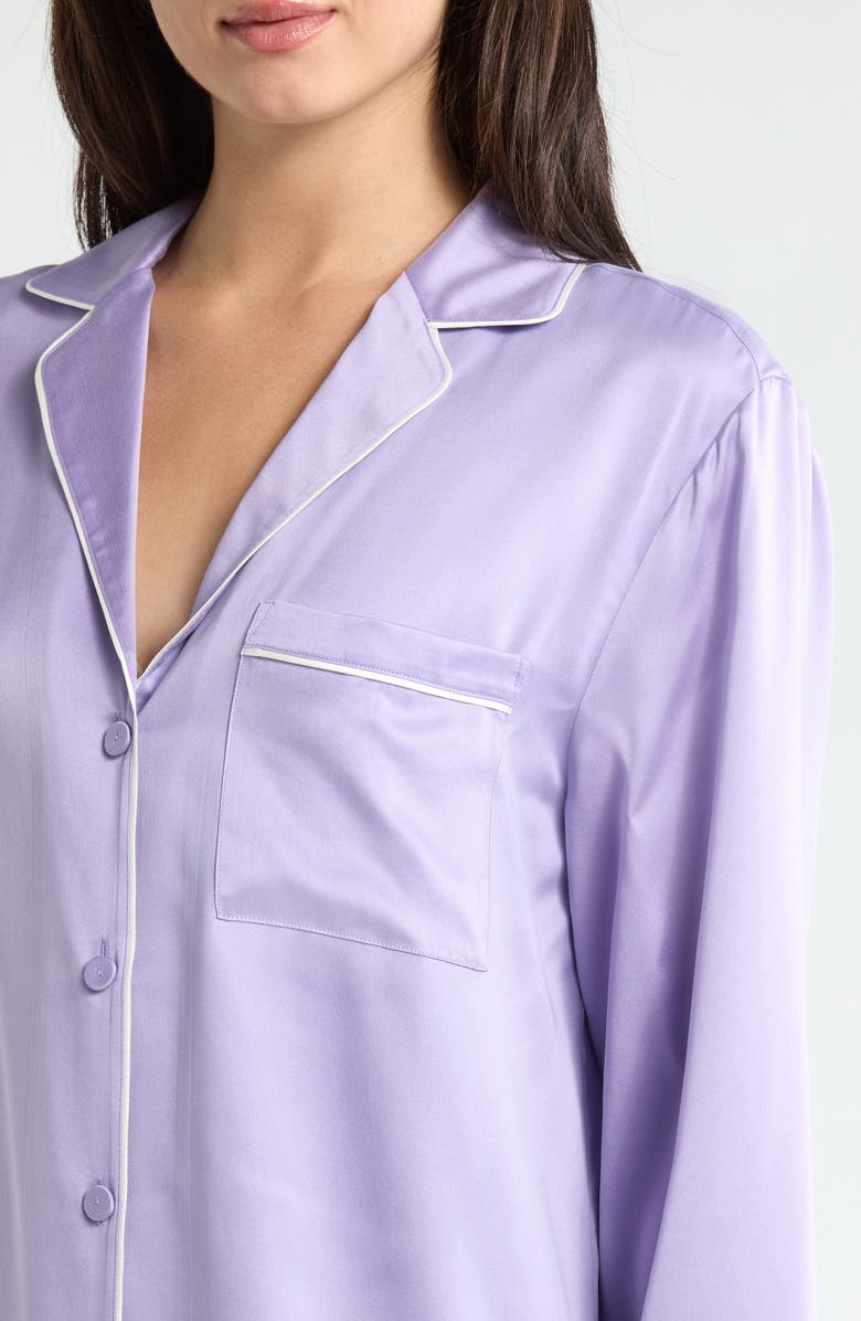 Lunya Washable Silk Sleepshirt, Alternate, color, Morning Wisteria/Tranquil Whit