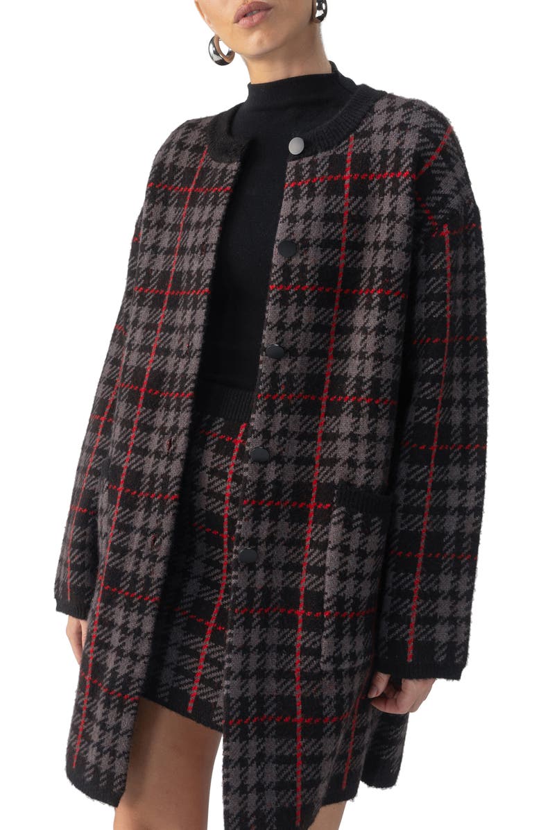 Sanctuary Plaid Long Cardigan, Alternate, color,