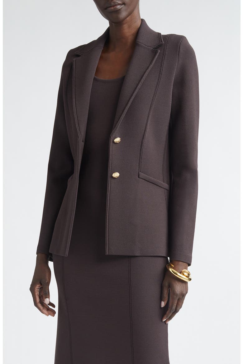 Santa Roma Knit Jacket, Main, color, CHOCOLATE