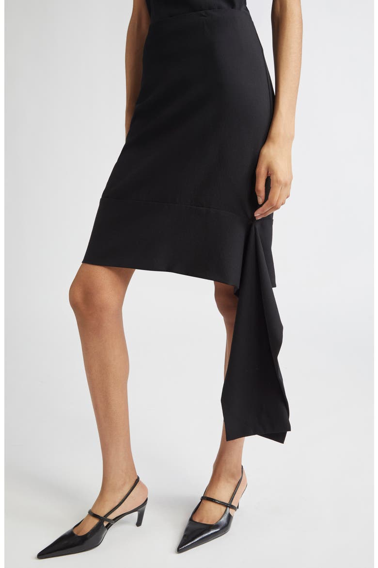 Una Organic Wool Sash Skirt, Alternate, color, BLACK