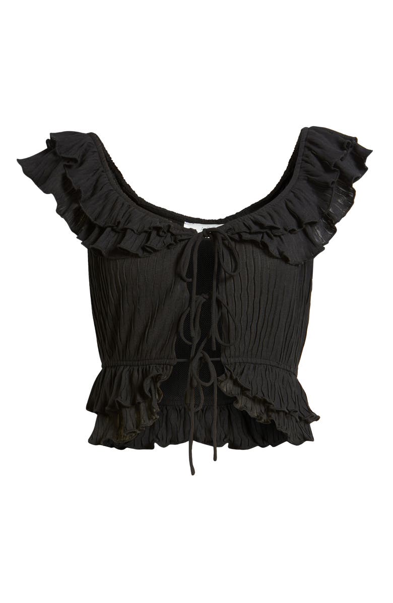 ASTR the Label Pintuck Tie Front Crop Top, Alternate, color, 