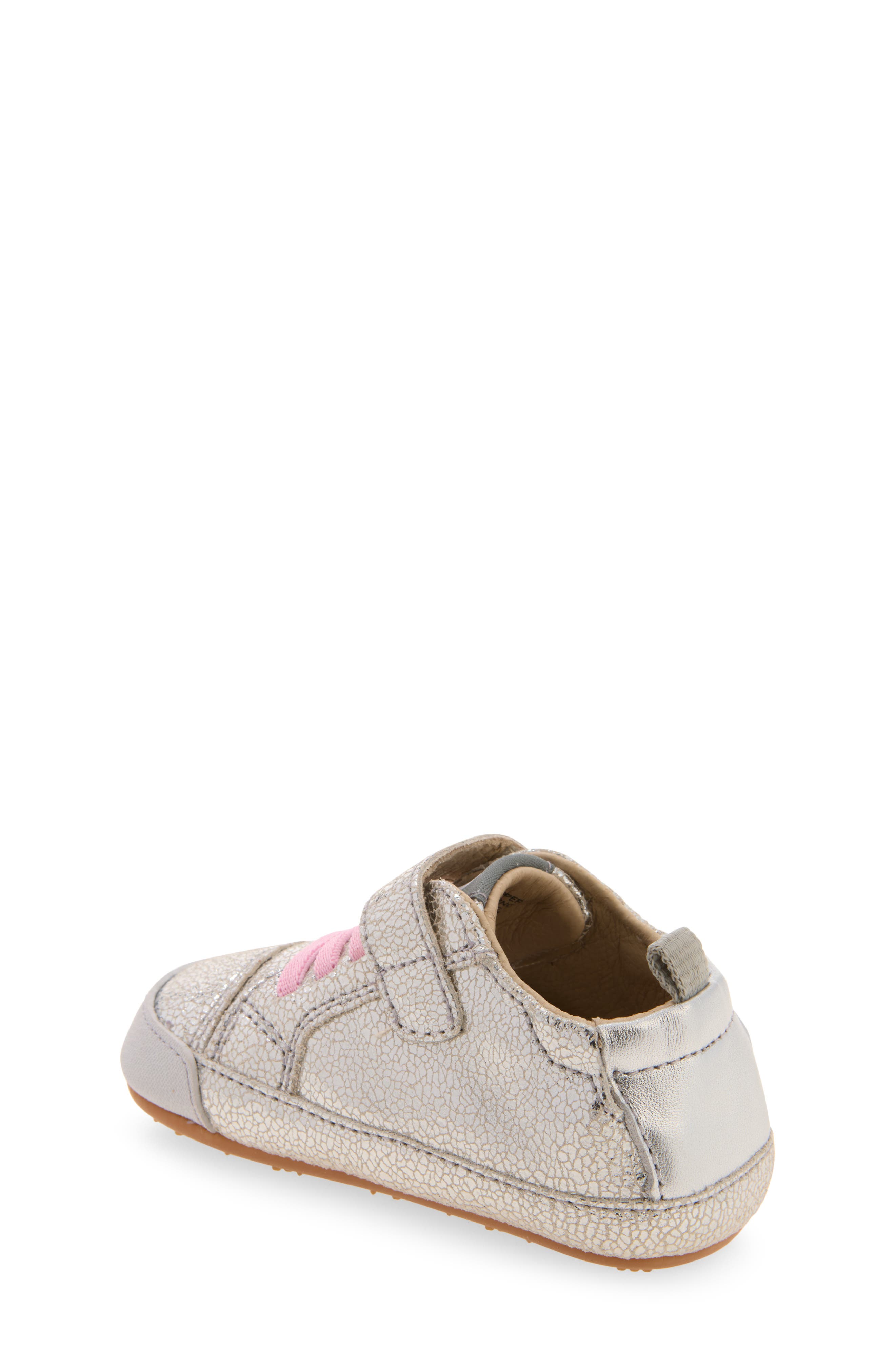 Kids' First Wave Leather Sneaker, Alternate, color, SILVER CRACKLE