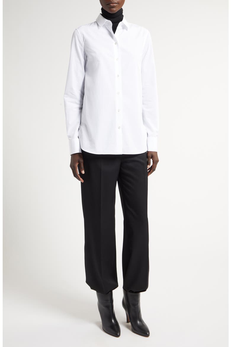 Metis Cotton Button-Up Shirt, Alternate, color, WHITE
