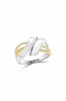 EFFY Sterling Silver & 14K Gold Diamond Ring - 0.14ct.