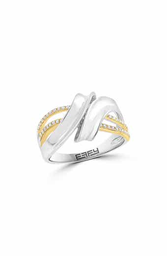 EFFY Sterling Silver & 14K Gold Diamond Ring - 0.14ct.
