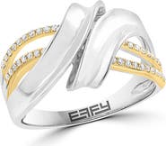 EFFY Sterling Silver & 14K Gold Diamond Ring - 0.14ct.