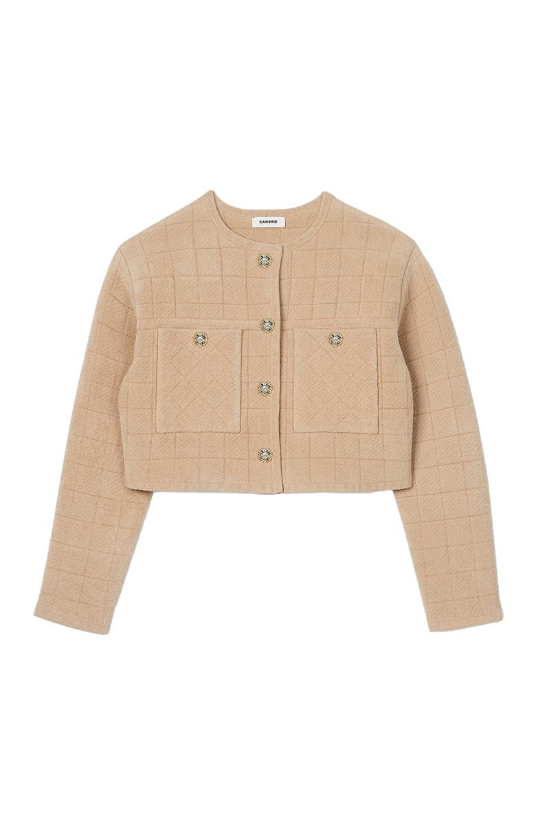SANDRO Short knit jacket, Alternate, color, 