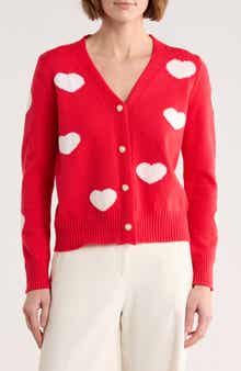 Nanette Lepore Heart V-Neck Cardigan