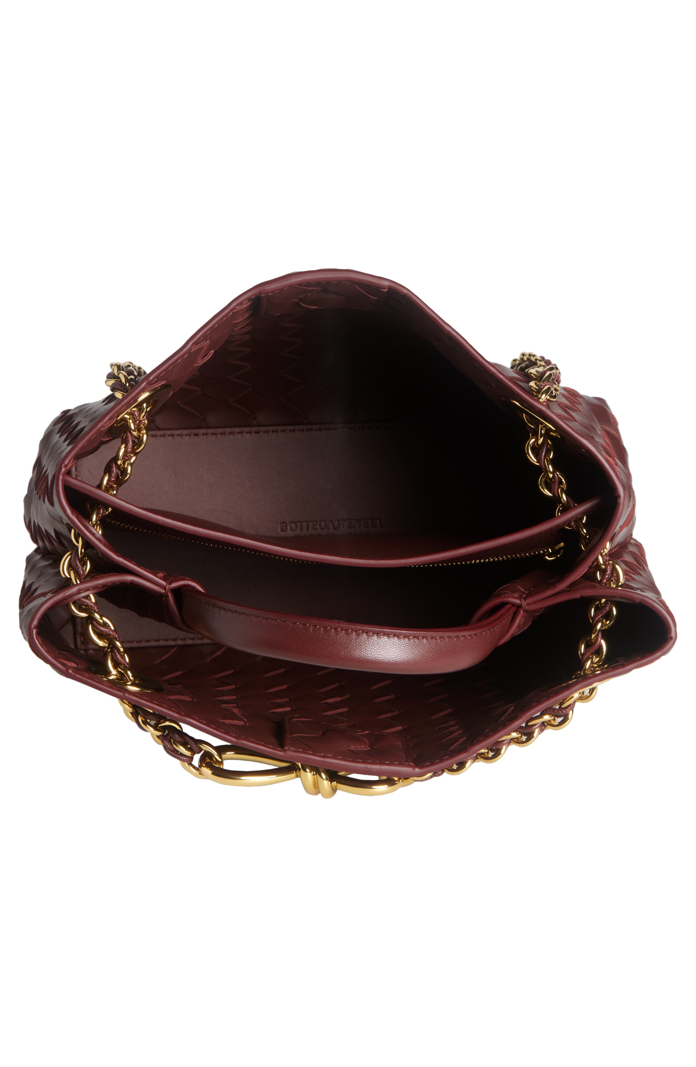 Bottega Veneta Small Andiamo Chain Leather Shoulder Bag, Alternate, color, 2129 Madder Brown-M B