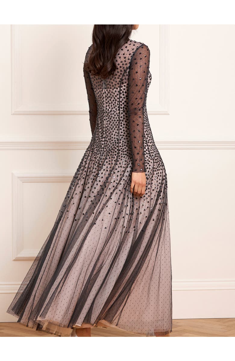 Needle & Thread Sequin Cascade Round Neck Gown, Alternate, color, Graphite/Opal