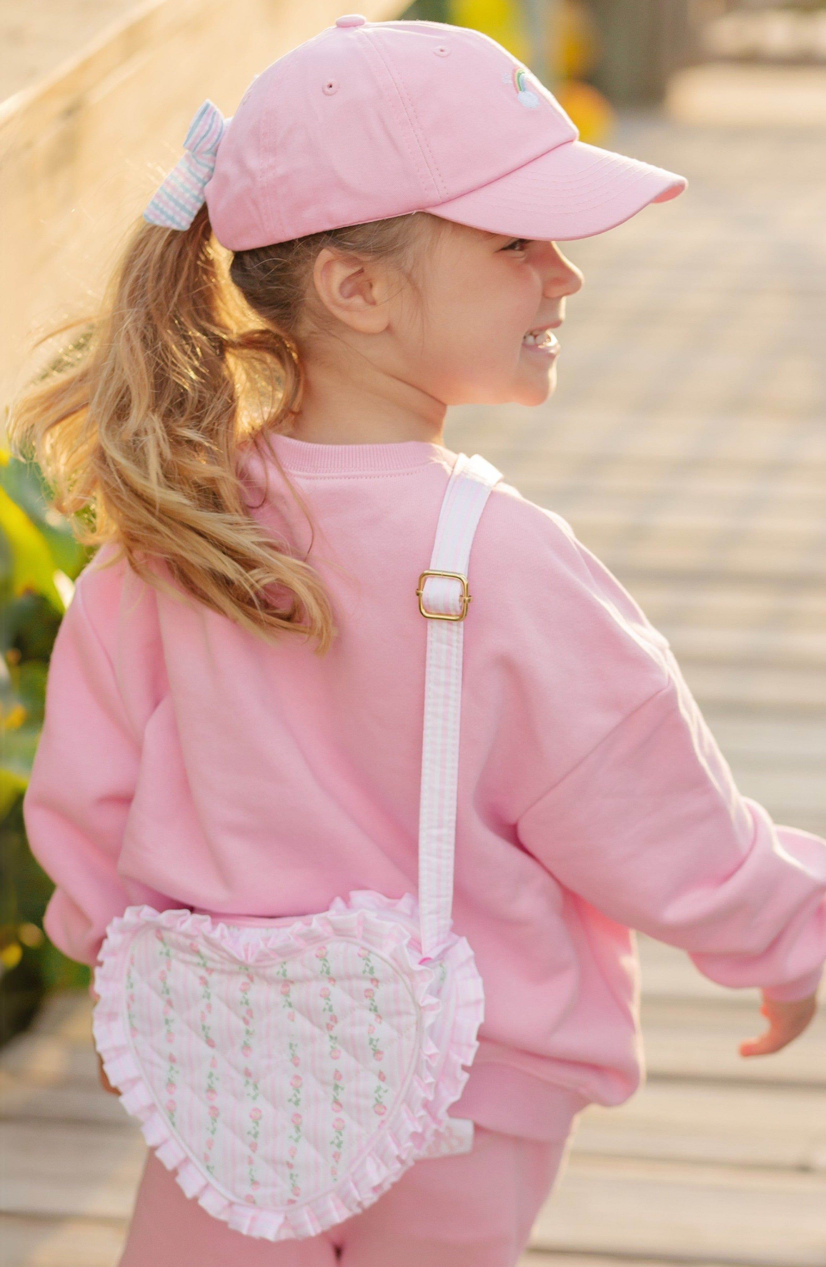 Bits 
Bows Floral Ruffle Girls
 Heart Purse, Alternate, color, Pink/Green/White