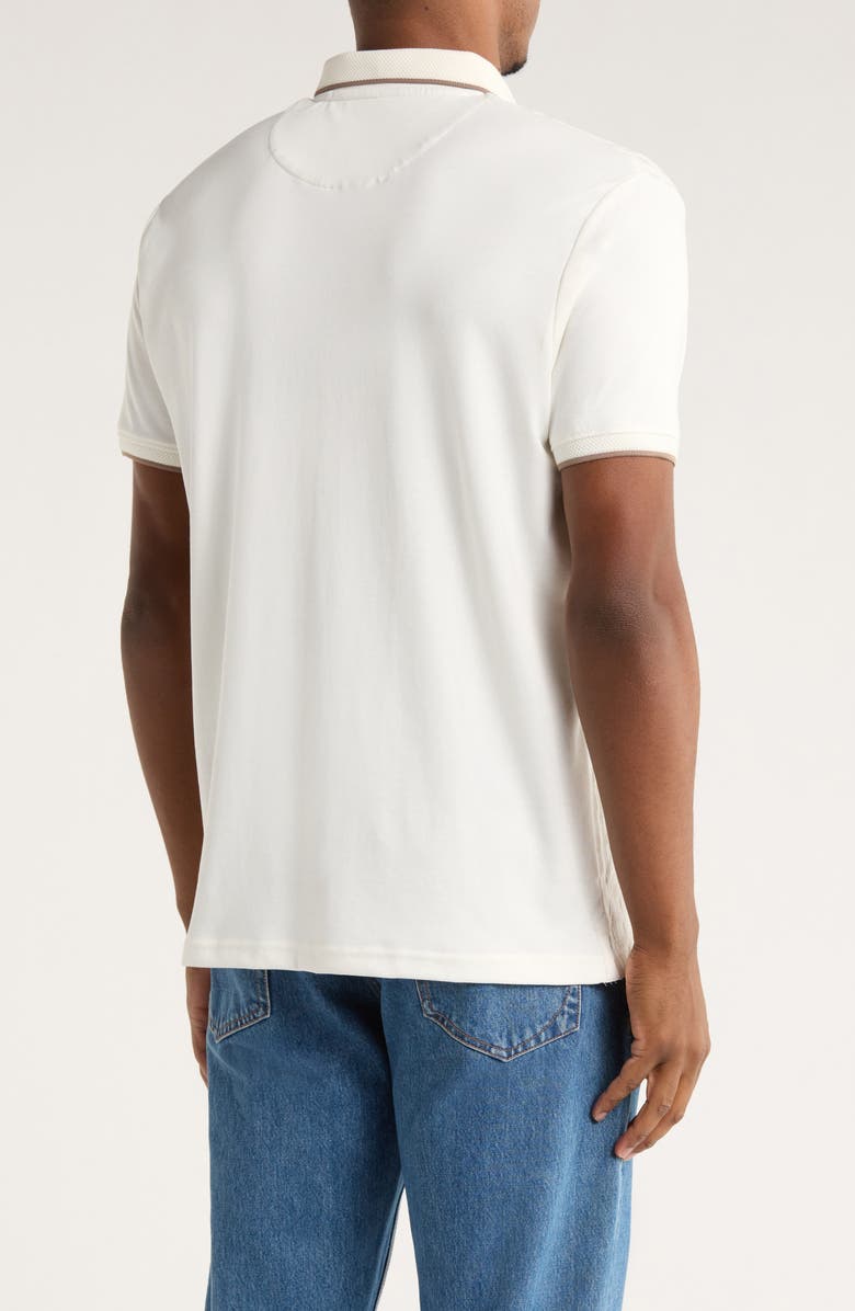 DENIM AND FLOWER Textured Tip Polo, Alternate, color, Off White