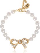 Juicy Couture Pearl Bracelet with Pave Bow