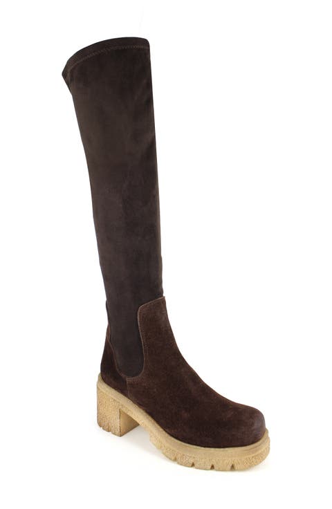 Jaylen Over the Knee Platform Boot (Women) (Narrow Calf)