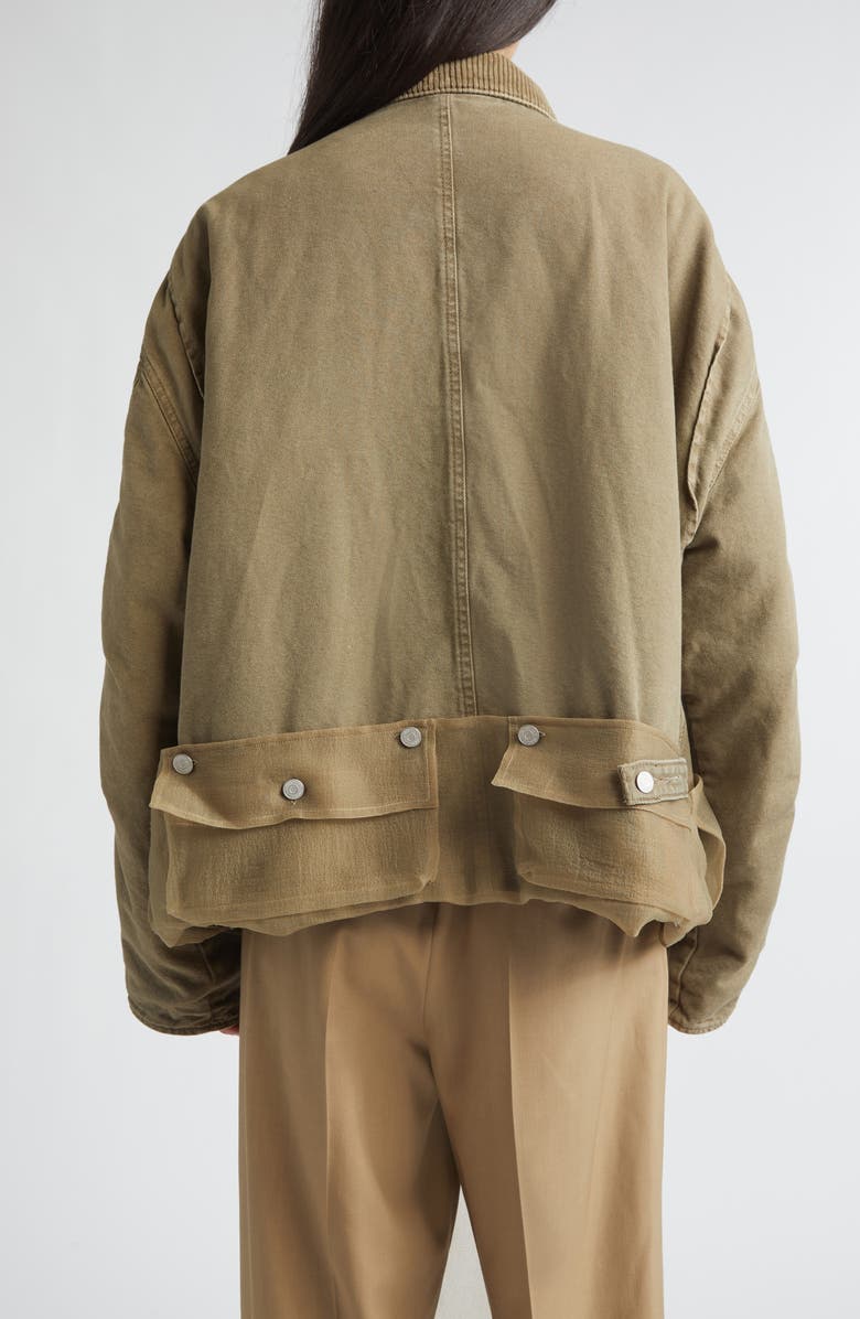 Magliano Cantiere Sheer Pocket Cotton Canvas Jacket, Alternate, color, Khaki