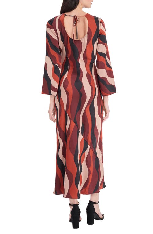 Donna Morgan For Maggy Long Sleeve Maxi Dress In Multi