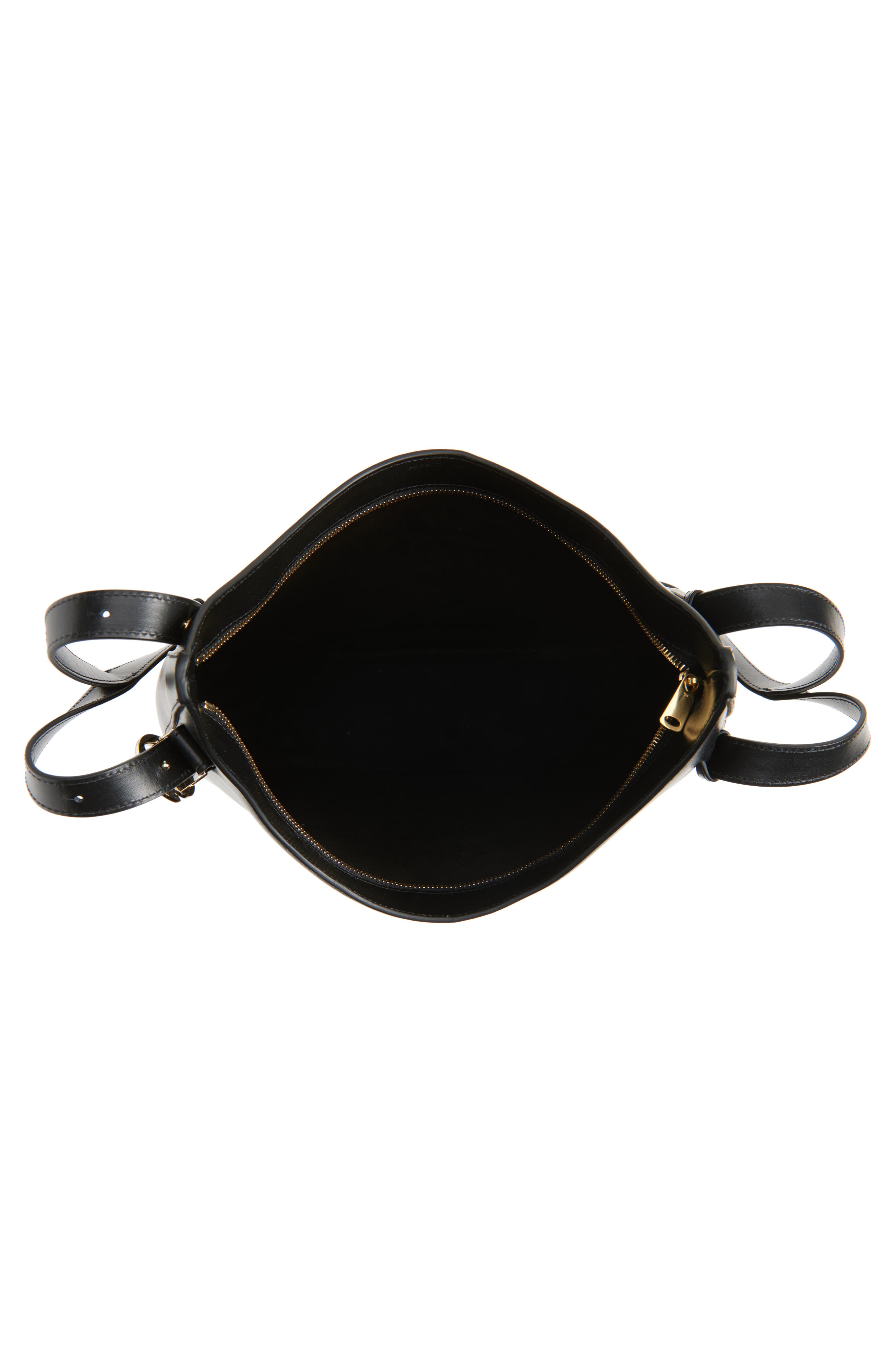 Coperni Belt Strap Leather Hobo Bag, Alternate, color, Black