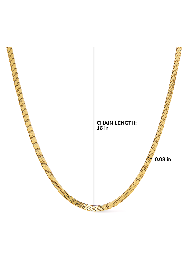 Herringbone Chain - Ina Mini, Alternate, color, Gold