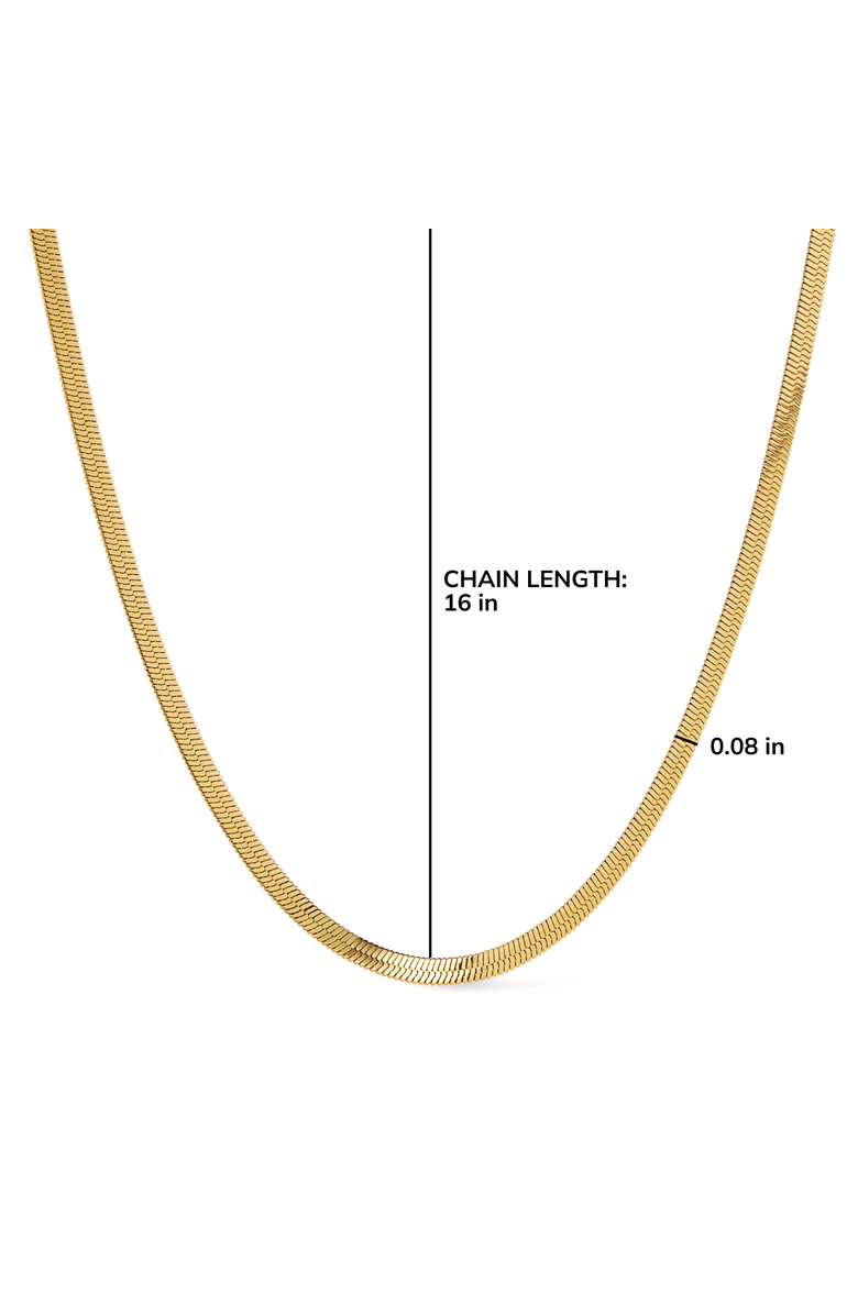 Ana Luisa Herringbone Chain - Ina Mini, Alternate, color, Gold